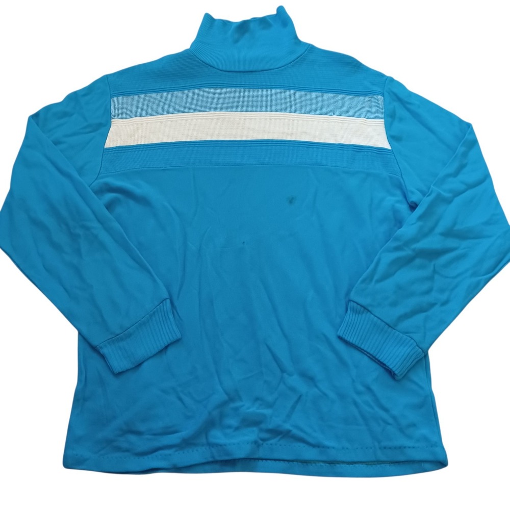 Carleton Vintage Active Retro Striped Mockneck Single Needle‎ Long Sleeve Shirt